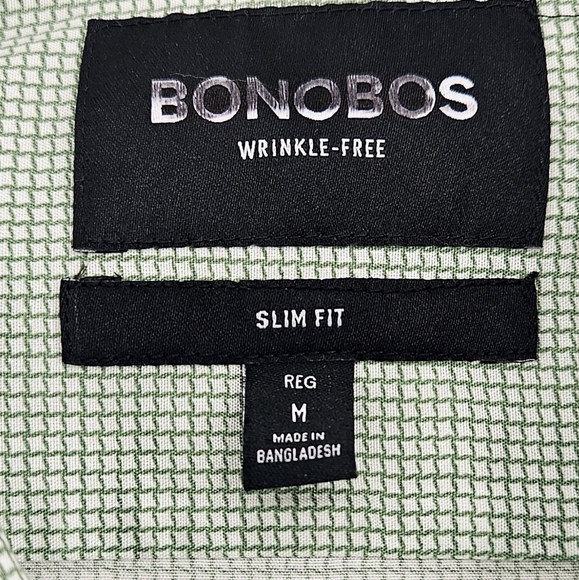 Bonobos Wrinkle Free Slim Cut Men's Longsleeve Dress Shirt Spring Green - Picture 3 of 7